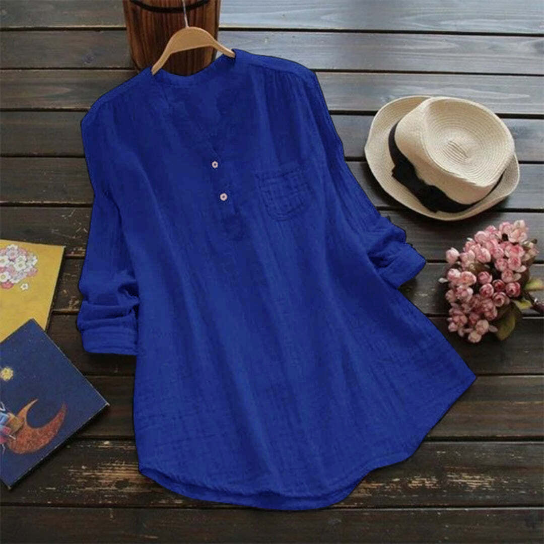Relaxed Fit Cotton Blend Tunic Shirt