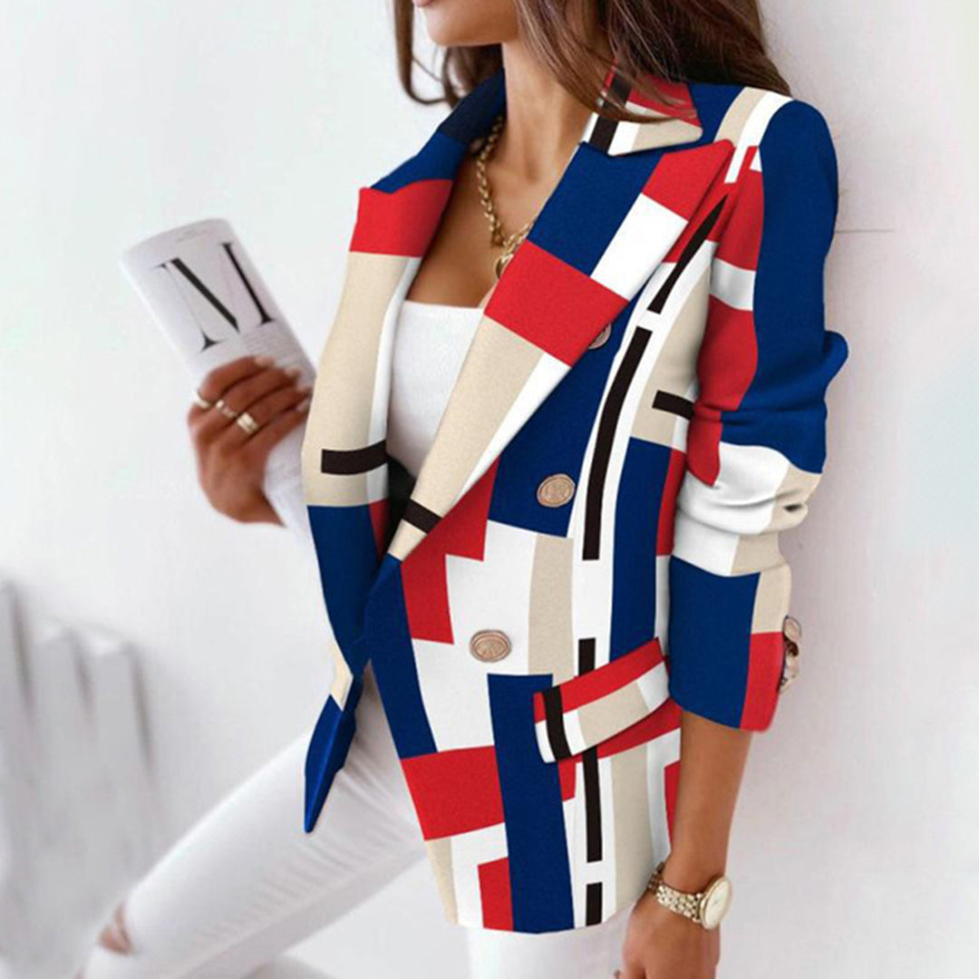 Women's casual checked blazer