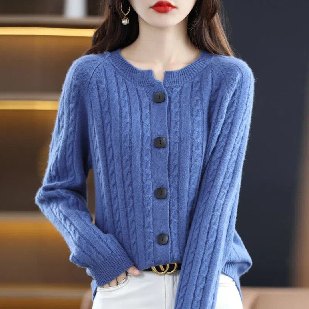 Women's spring/autumn loose button-down sweater