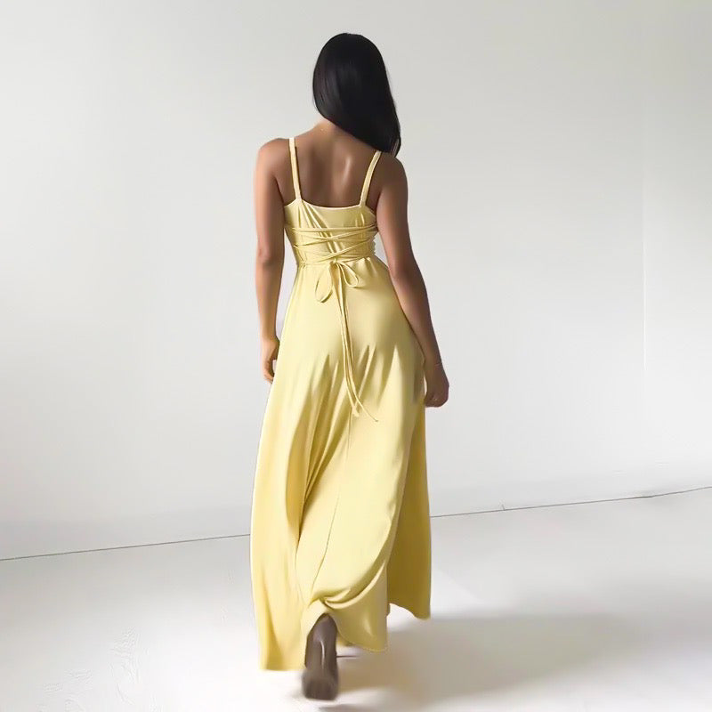 Flowy A-Line Maxi Dress with Spaghetti Straps