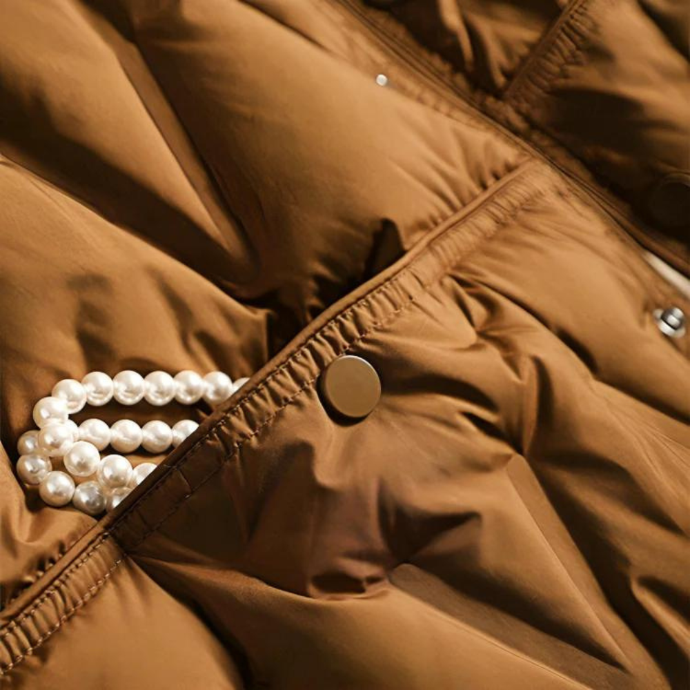 Women's medium long light two-sided white duck down jacket