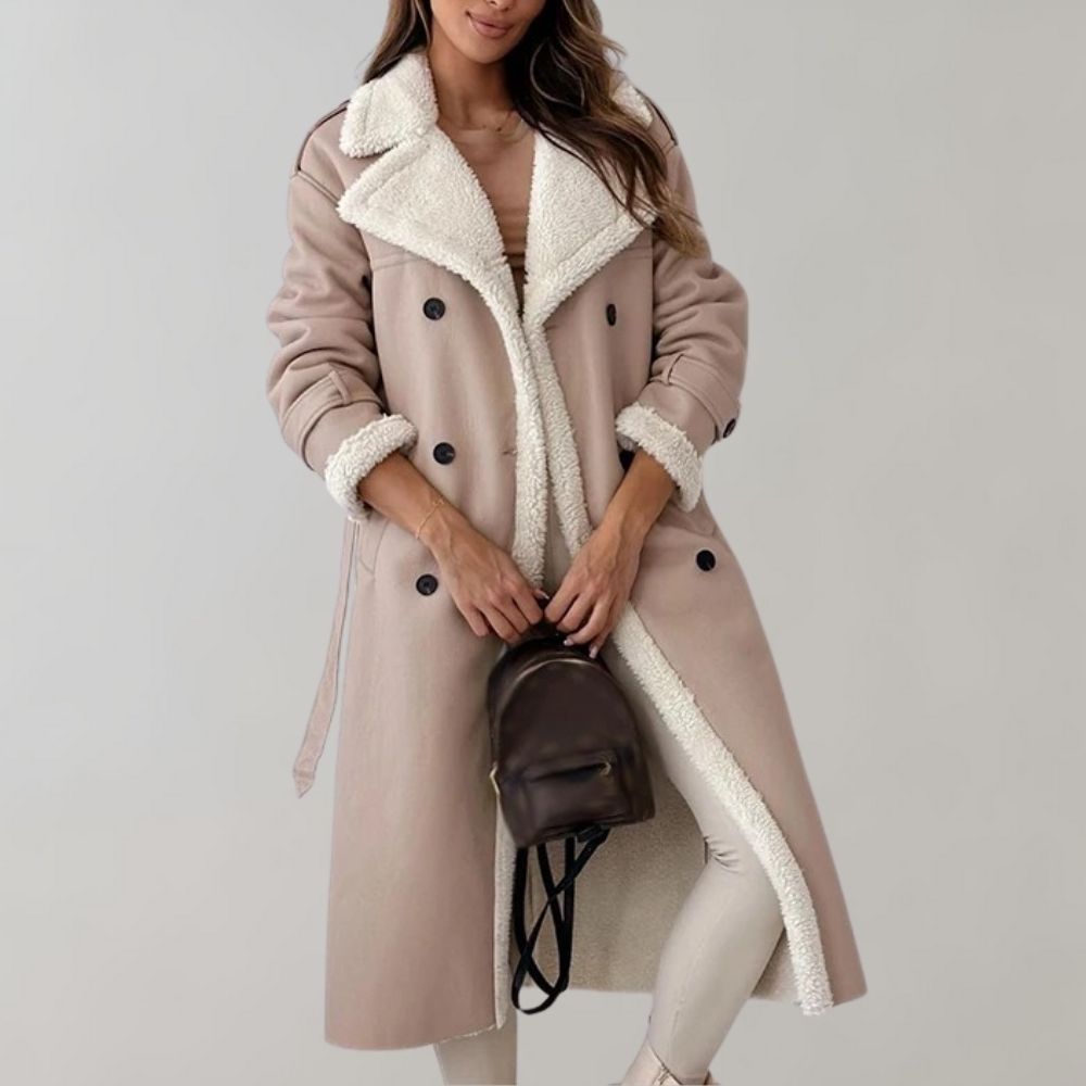 Women's wool fur coat