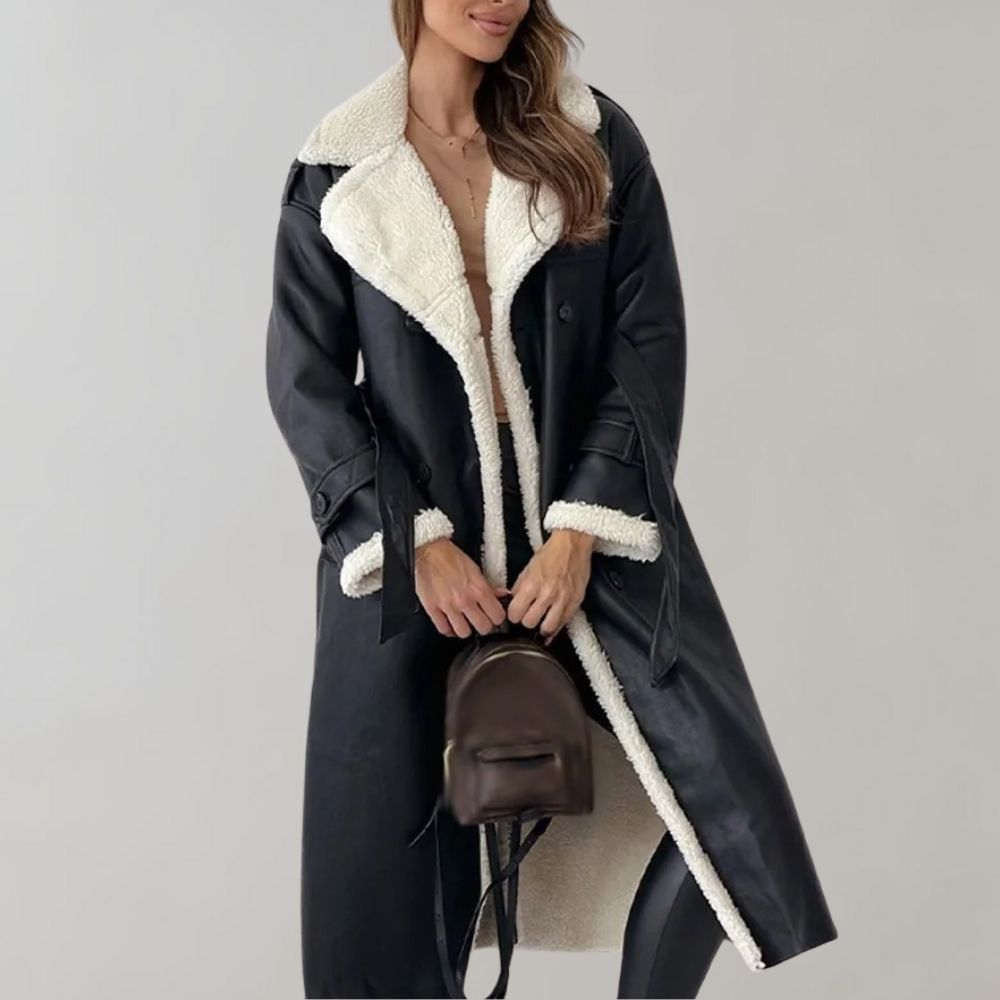 Women's wool fur coat