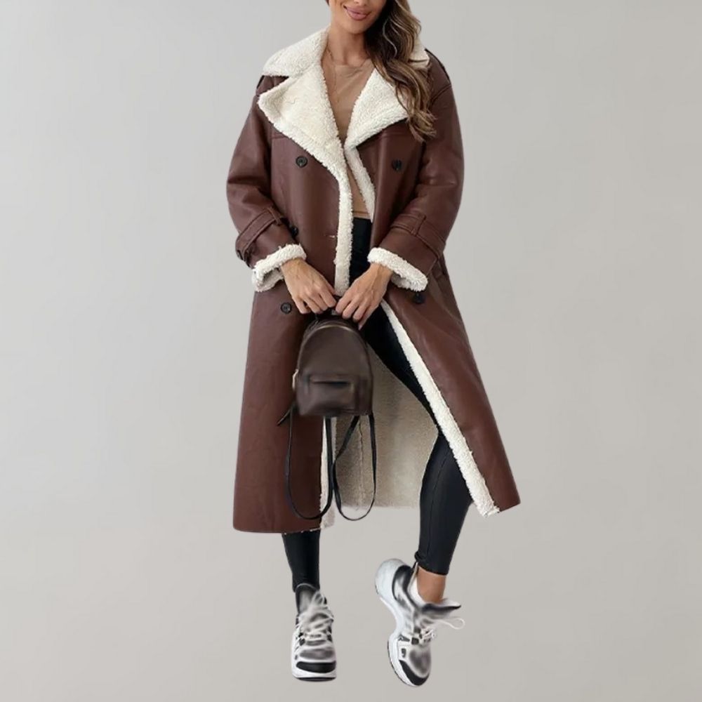 Women's wool fur coat