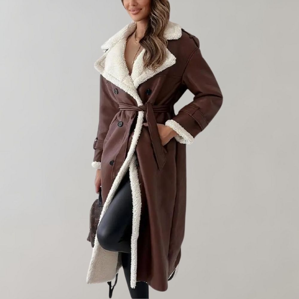 Women's wool fur coat
