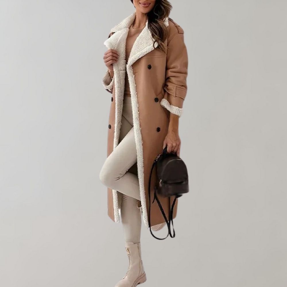 Women's wool fur coat