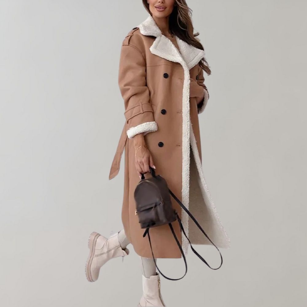 Women's wool fur coat
