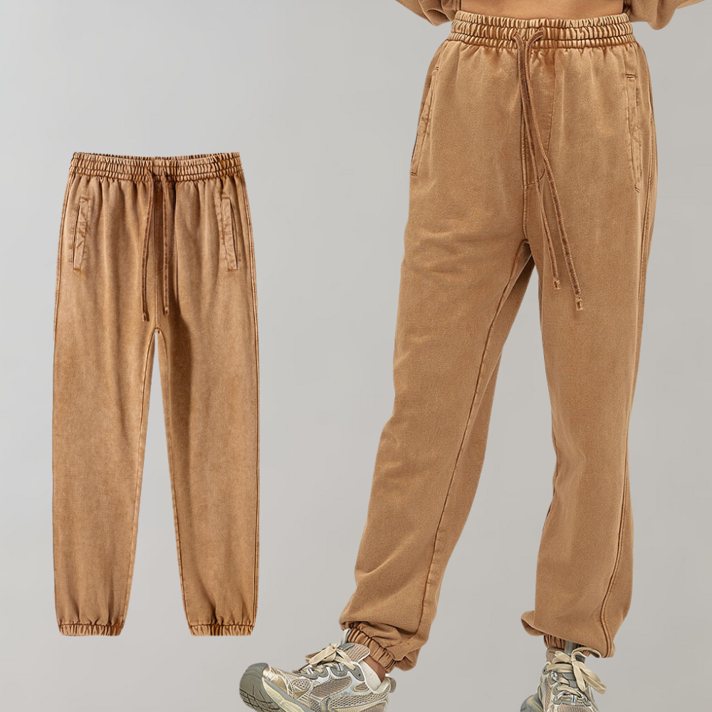 Women's distressed batik trousers