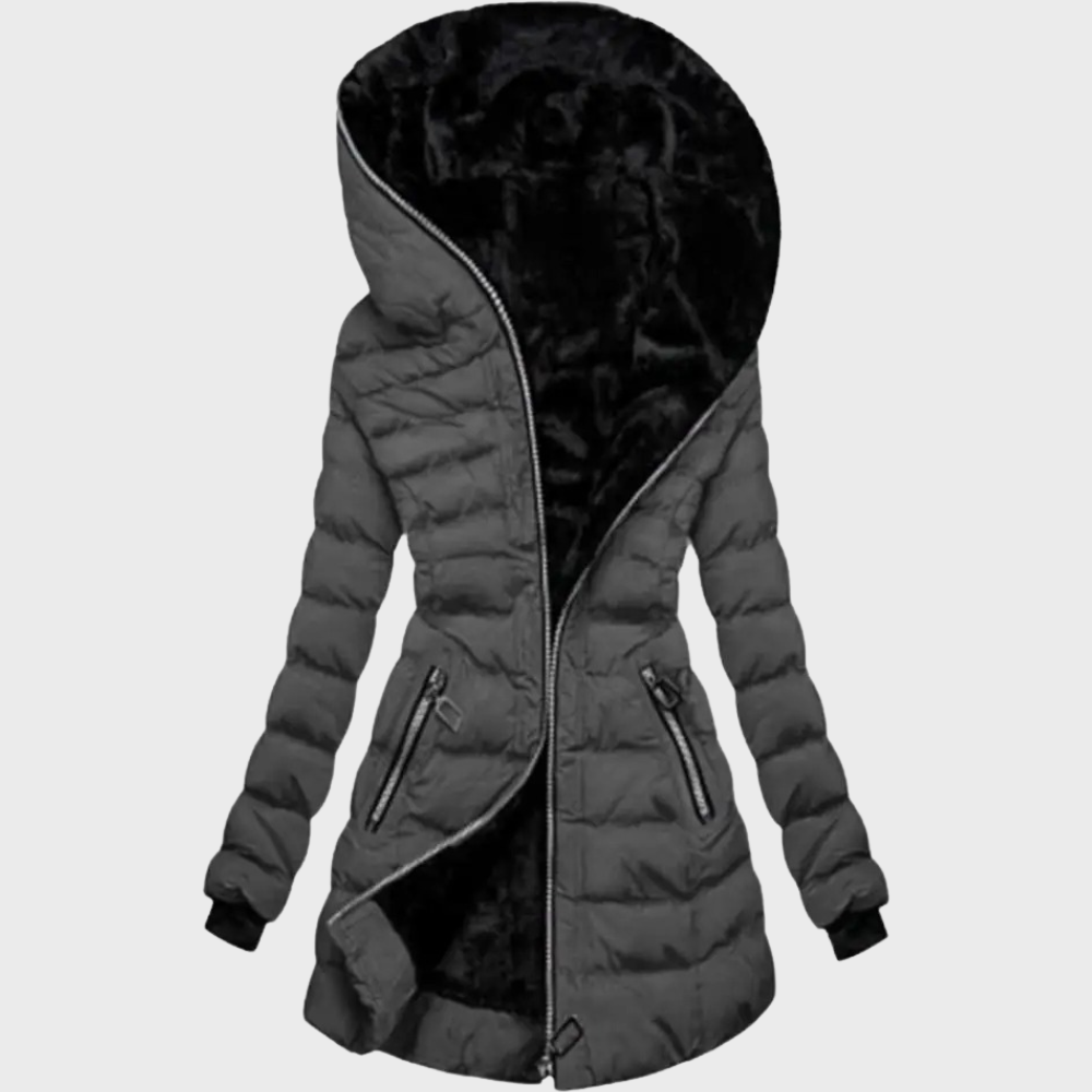 Hooded plus velvet coat for women