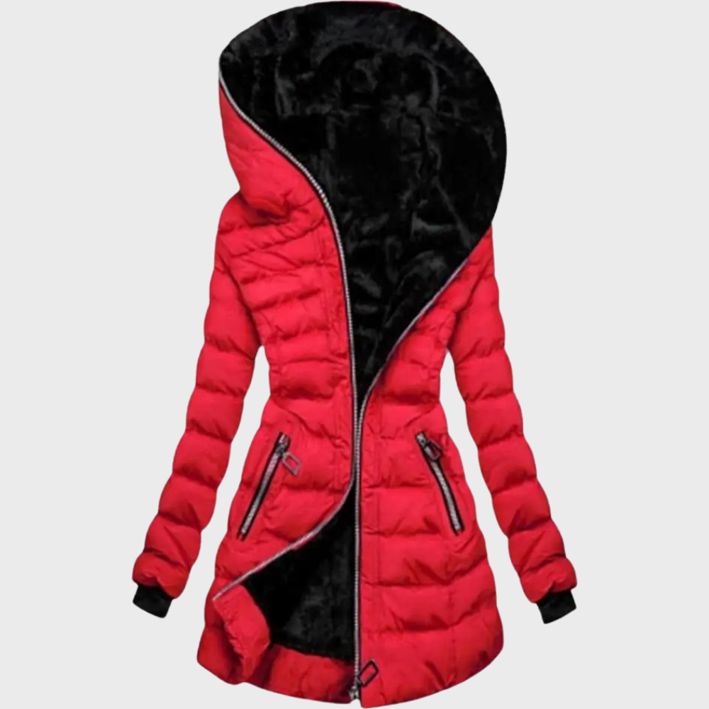 Hooded plus velvet coat for women