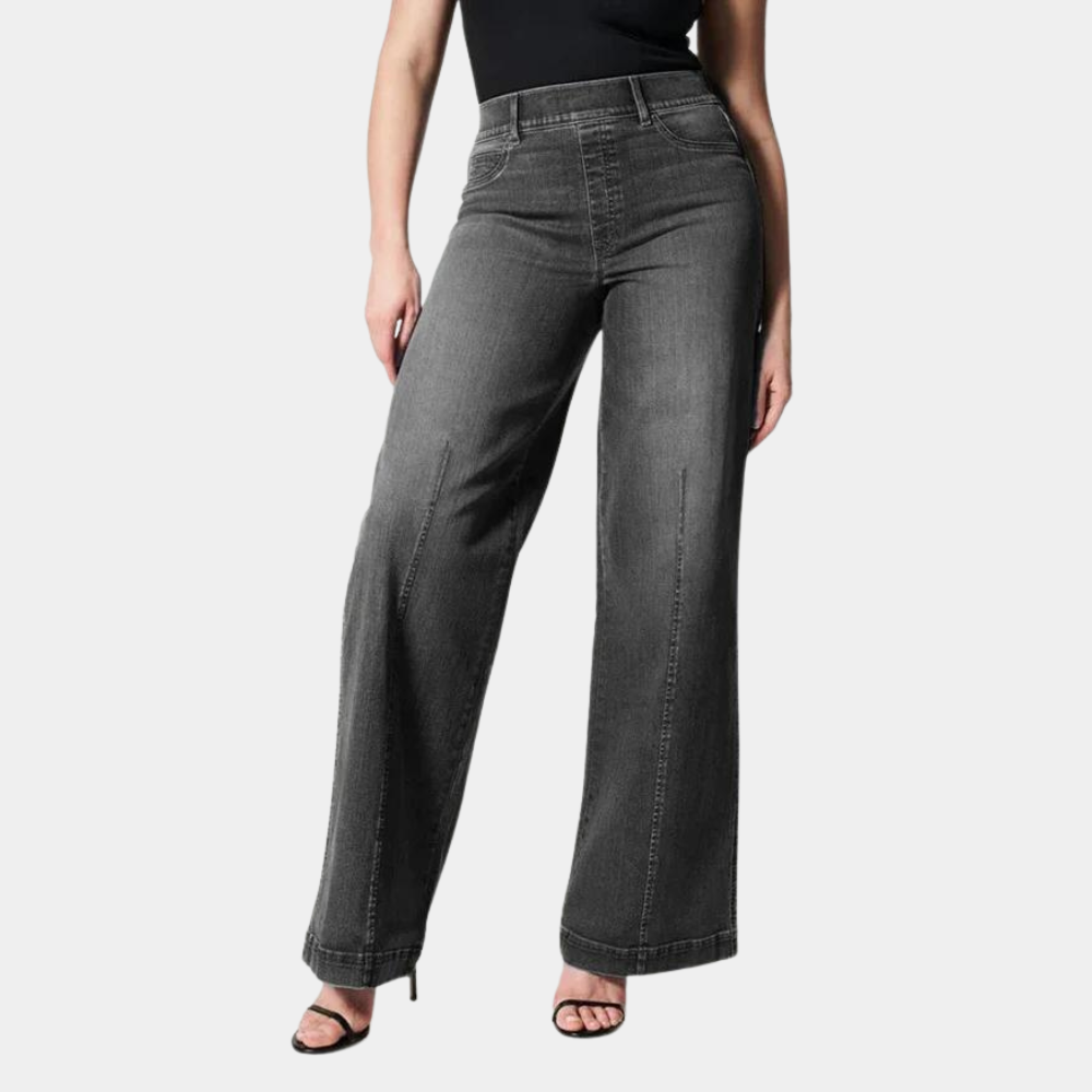 Stretch high waist wide leg trousers for women