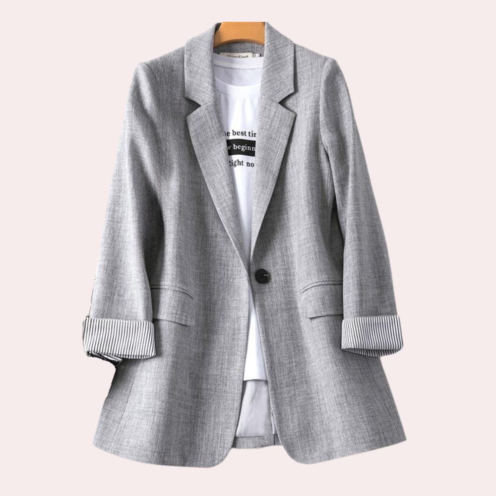 Women’s Blazer - Single Button - Tailored Fit - Notched Lapel - Full Sleeve Lined