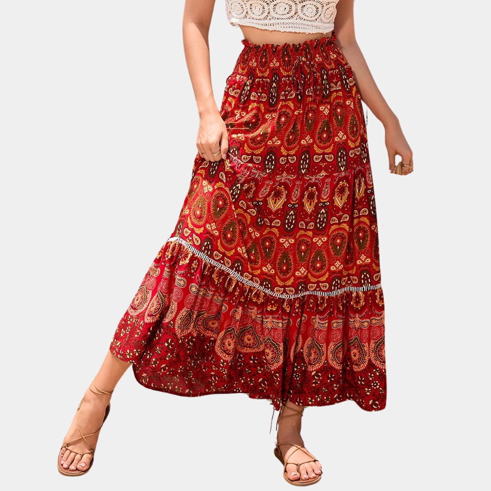 Women's A-line bohemian skirt