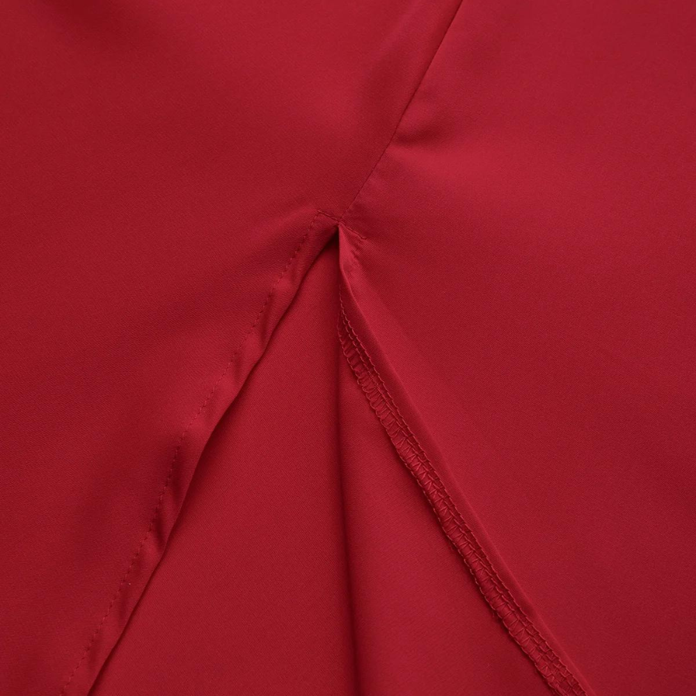 Solid color large swing belt skirt for women