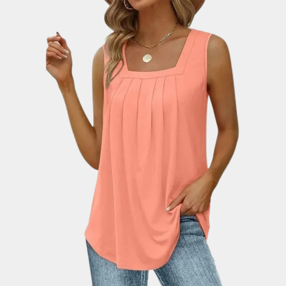 Square neck sleeveless top for women
