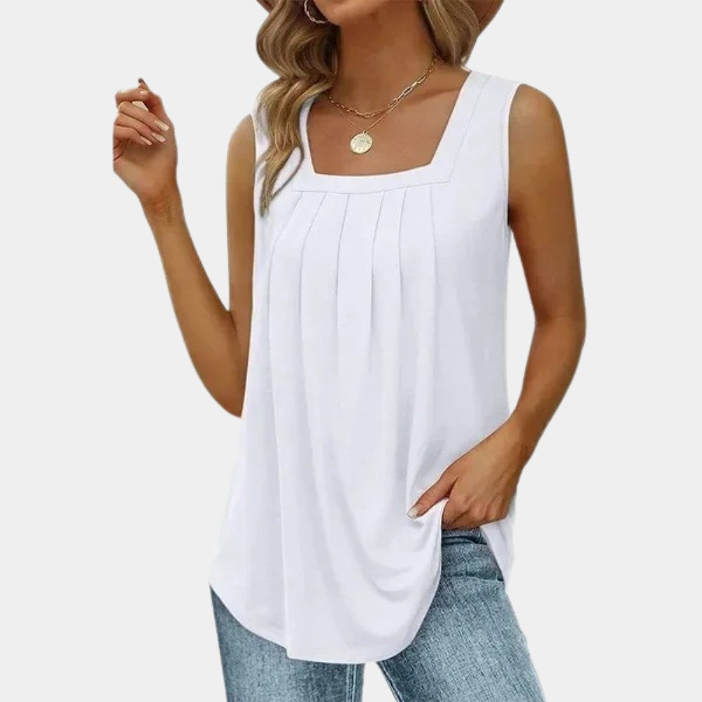 Square neck sleeveless top for women