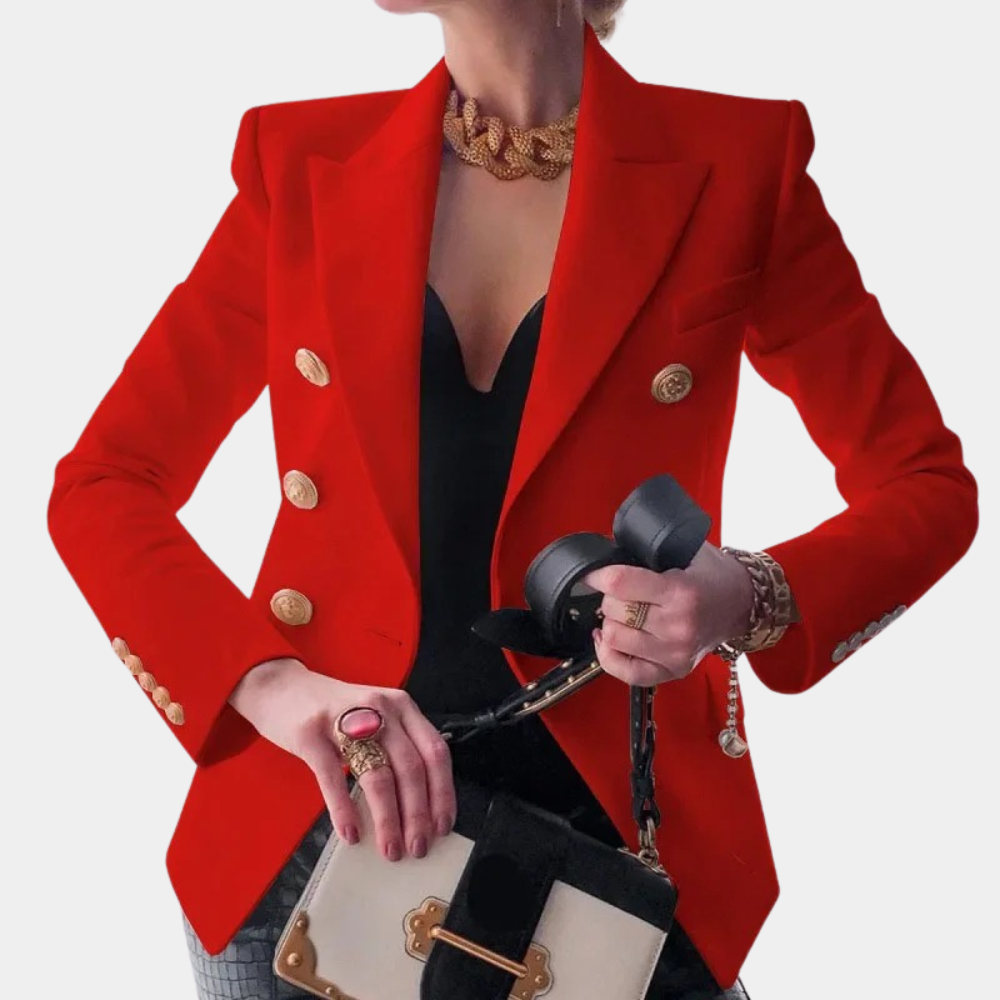 Women's solid color fashion short jacket suit