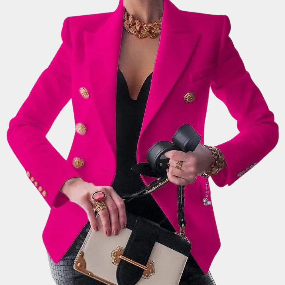 Women's solid color fashion short jacket suit