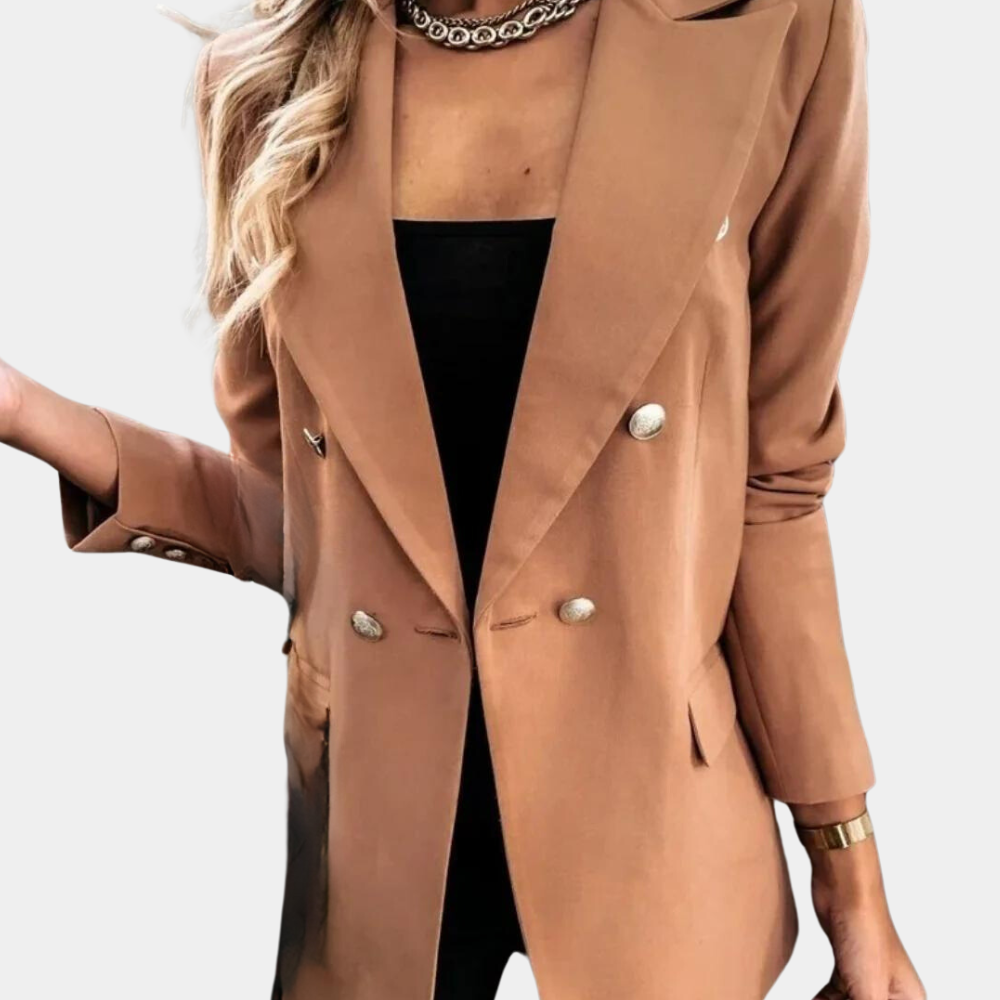 Women's long-sleeved double-breasted jacket