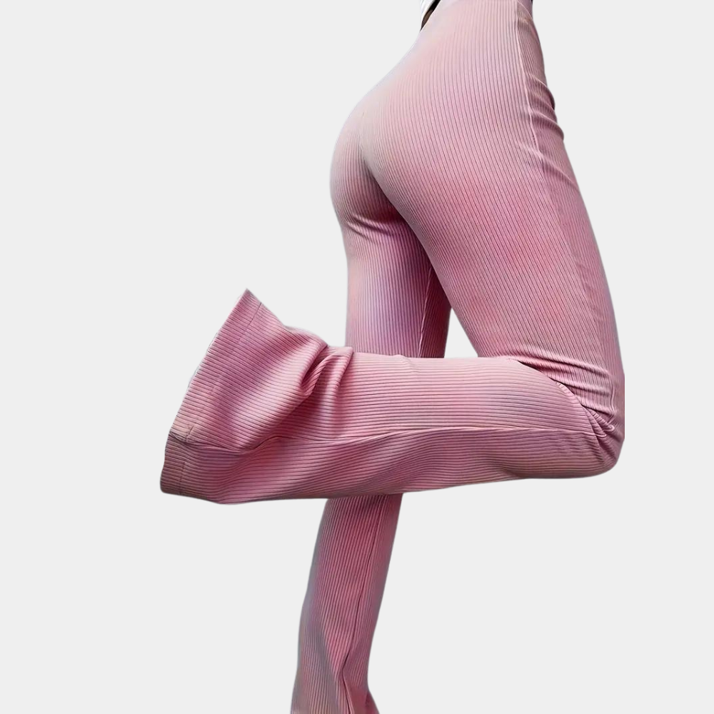 Women's multicolor slim fit bell bottom pants
