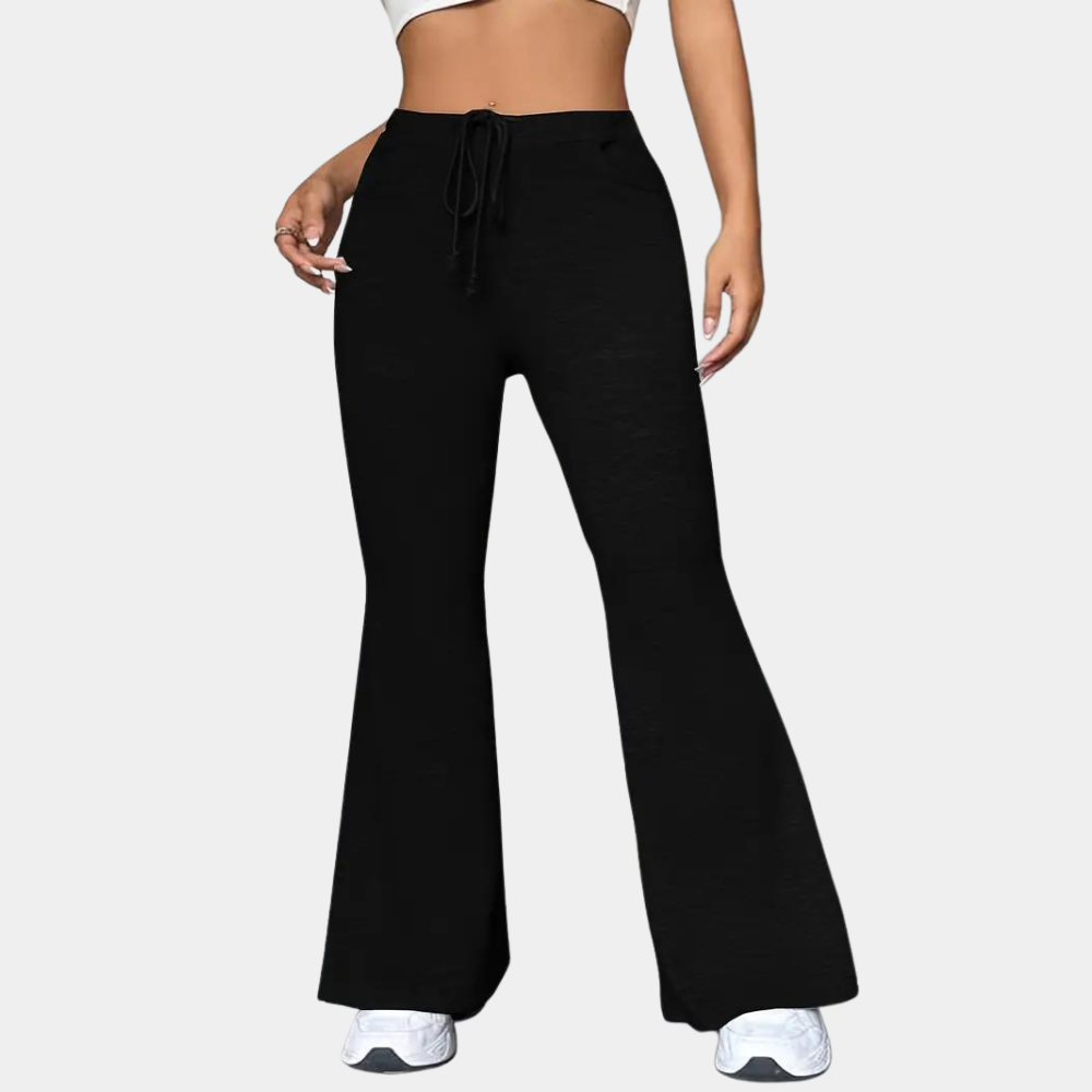Women's mid-rise flared bell-bottom trousers