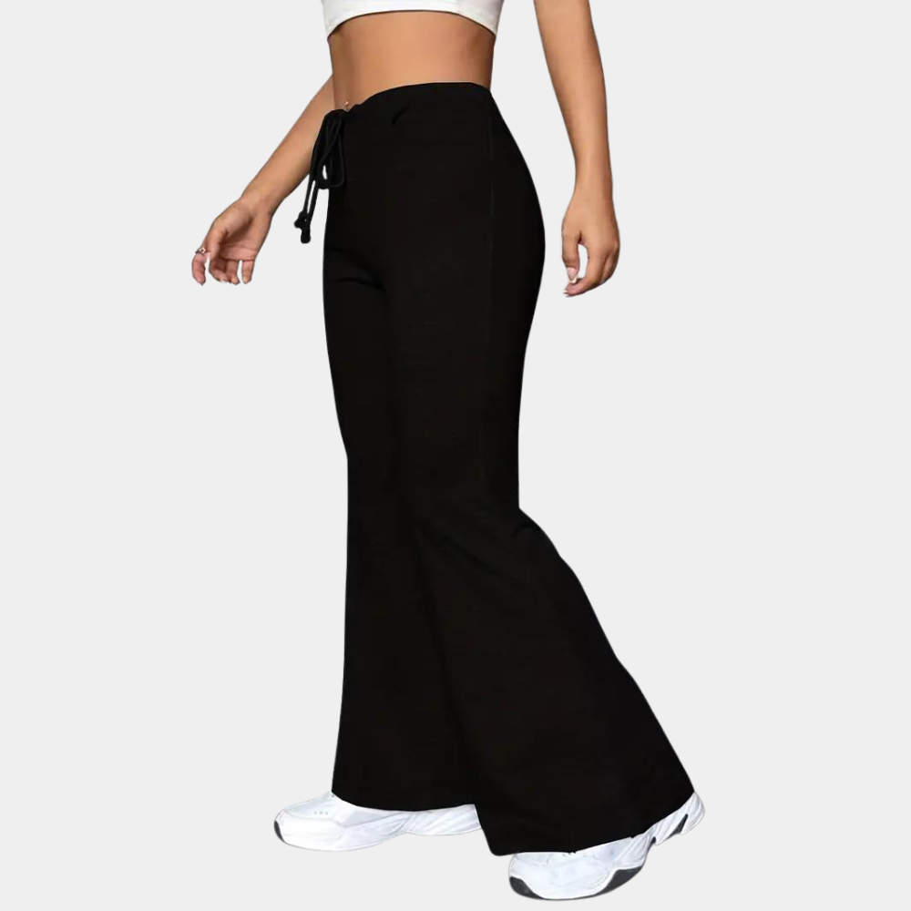 Women's mid-rise flared bell-bottom trousers