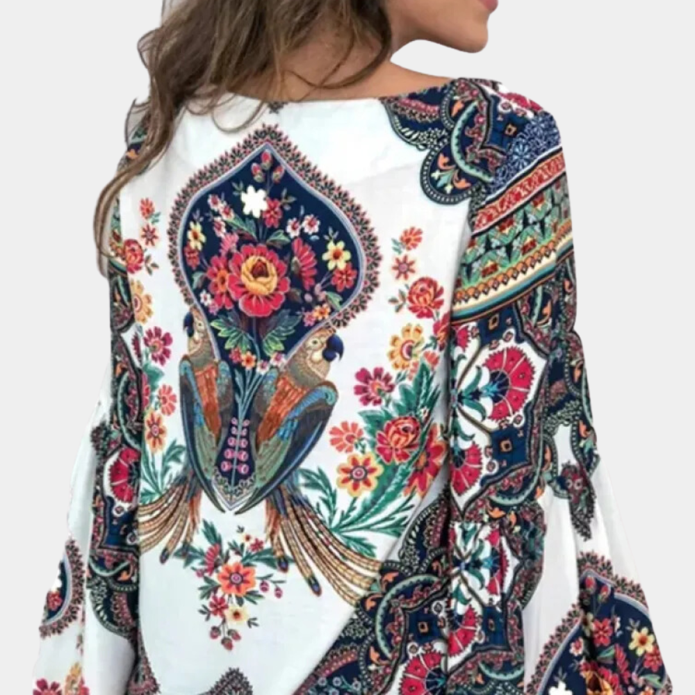 Floral Print Loose Fit Boho Blouse