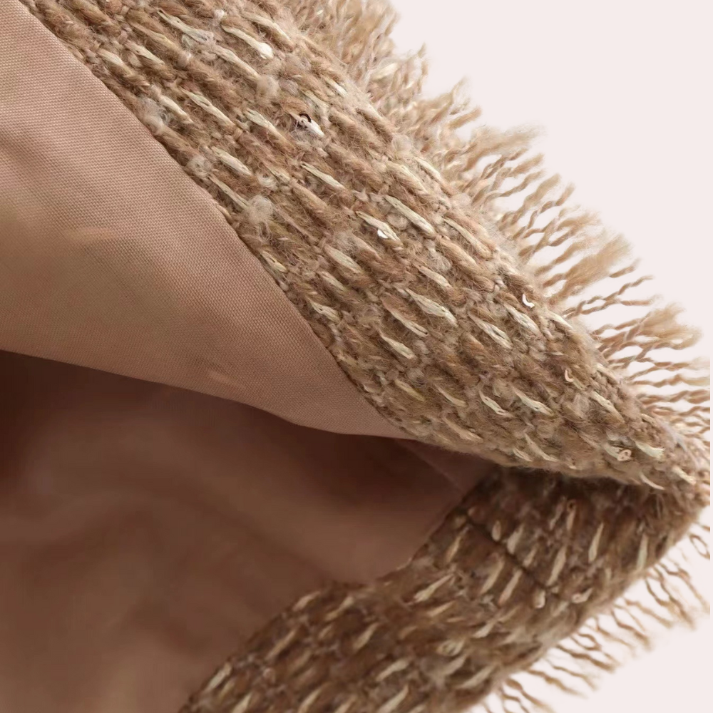 Tailored Fit Frayed Hem Tweed Jacket