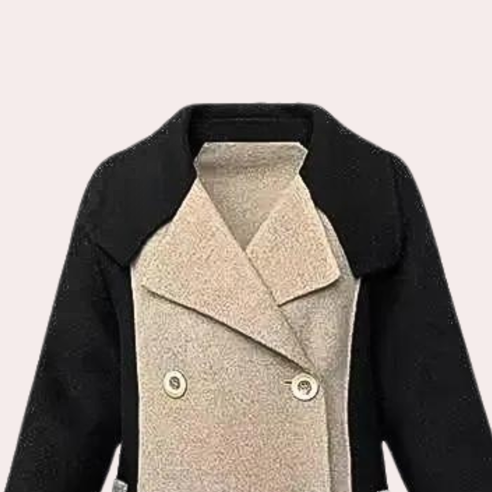 Women’s Trench Coat - Mid-Length - Belted Waist - Long Sleeve - Weather-Resistant Fabric