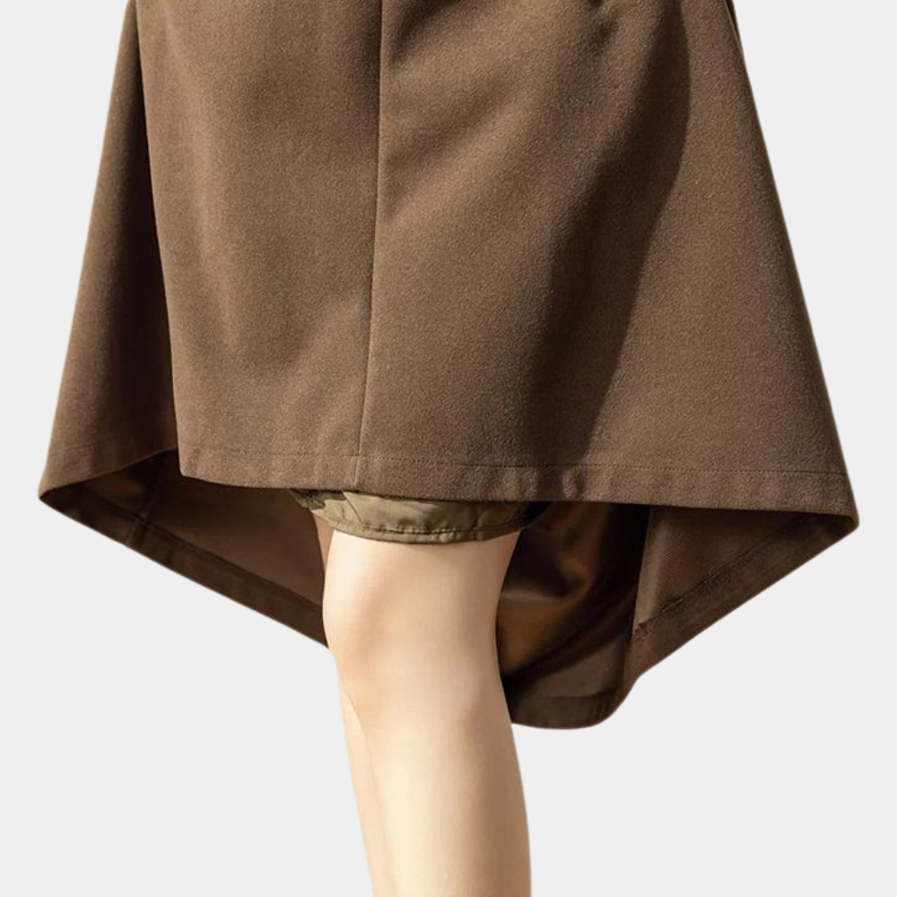 High-waisted pleated maxi skirt for women