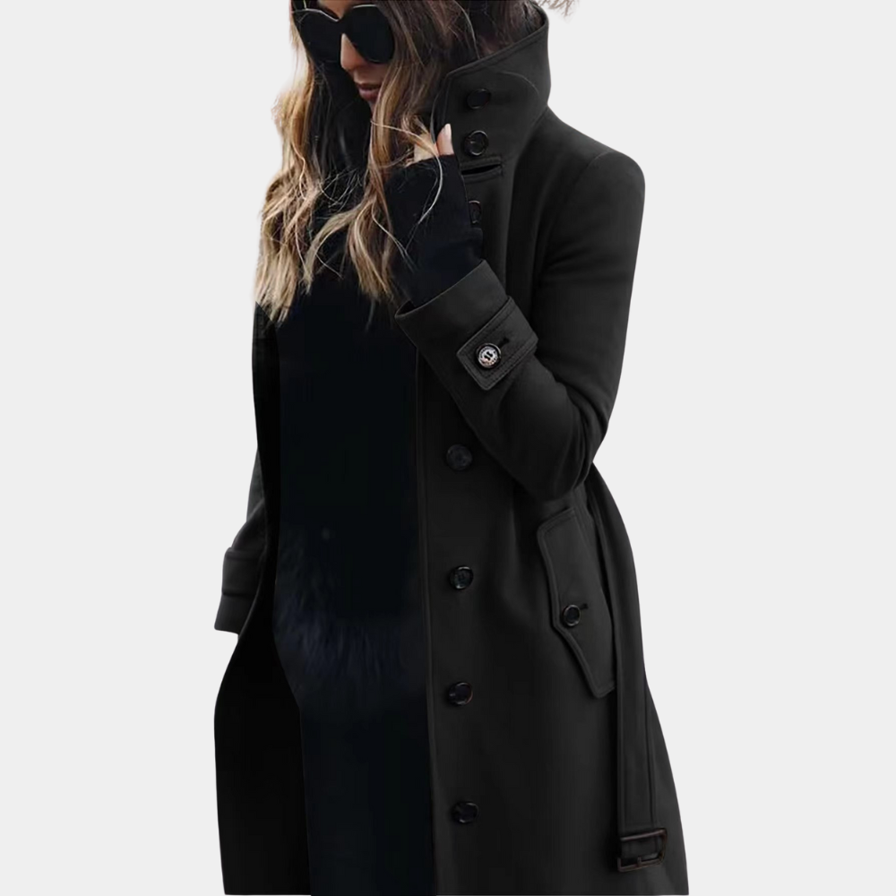 Women's slim-fit stand up collar coat