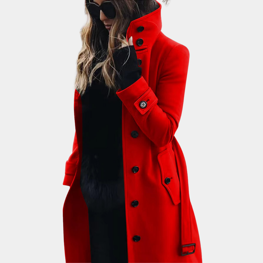 Women's slim-fit stand up collar coat