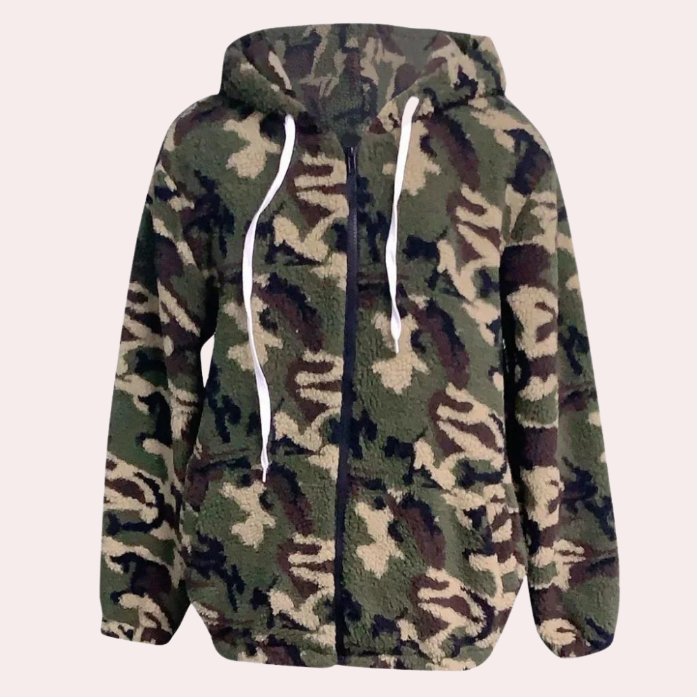 Women's Oversized Hooded Jacket - Plush Fleece - Zip-Up - Casual Warm Outerwear