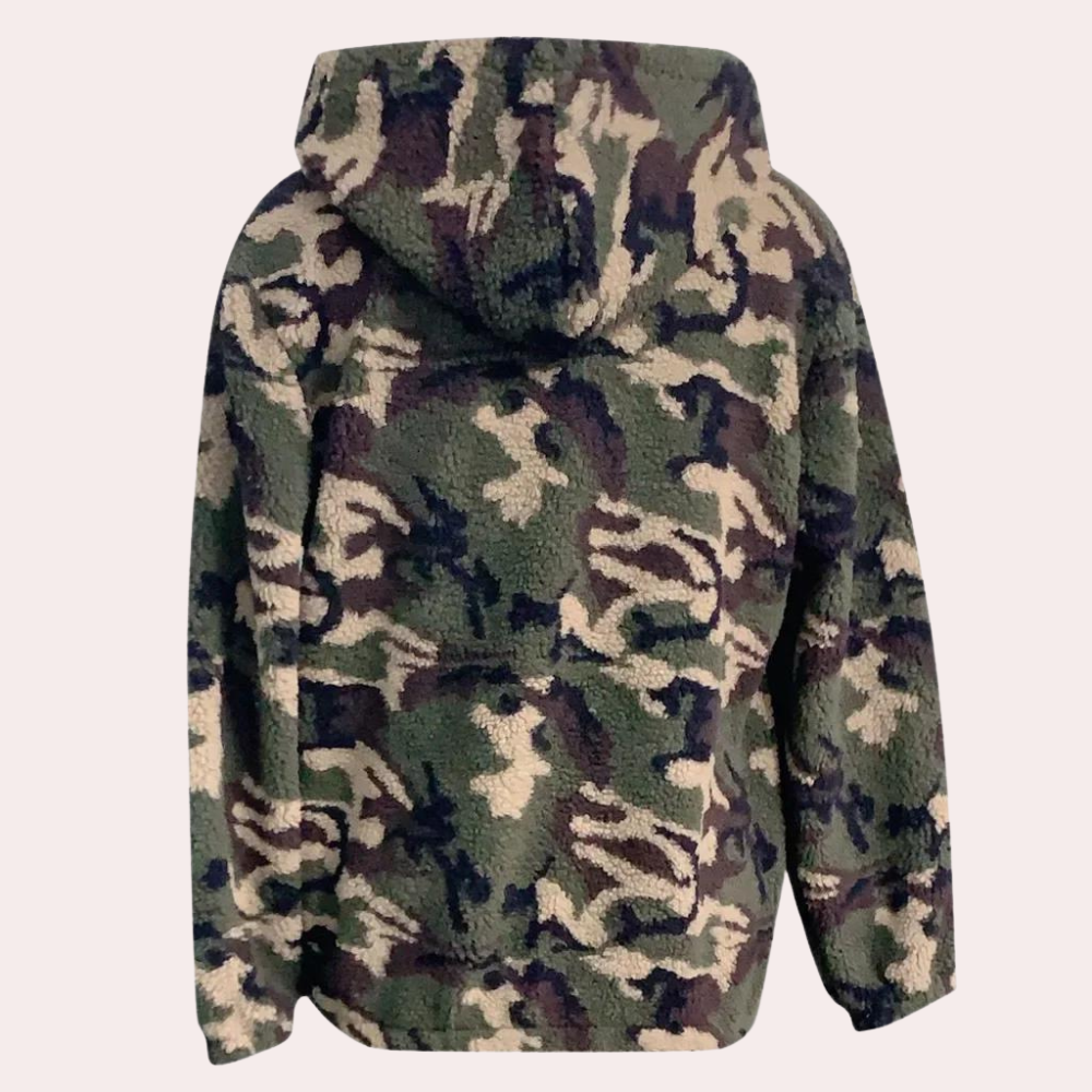 Women's Oversized Hooded Jacket - Plush Fleece - Zip-Up - Casual Warm Outerwear