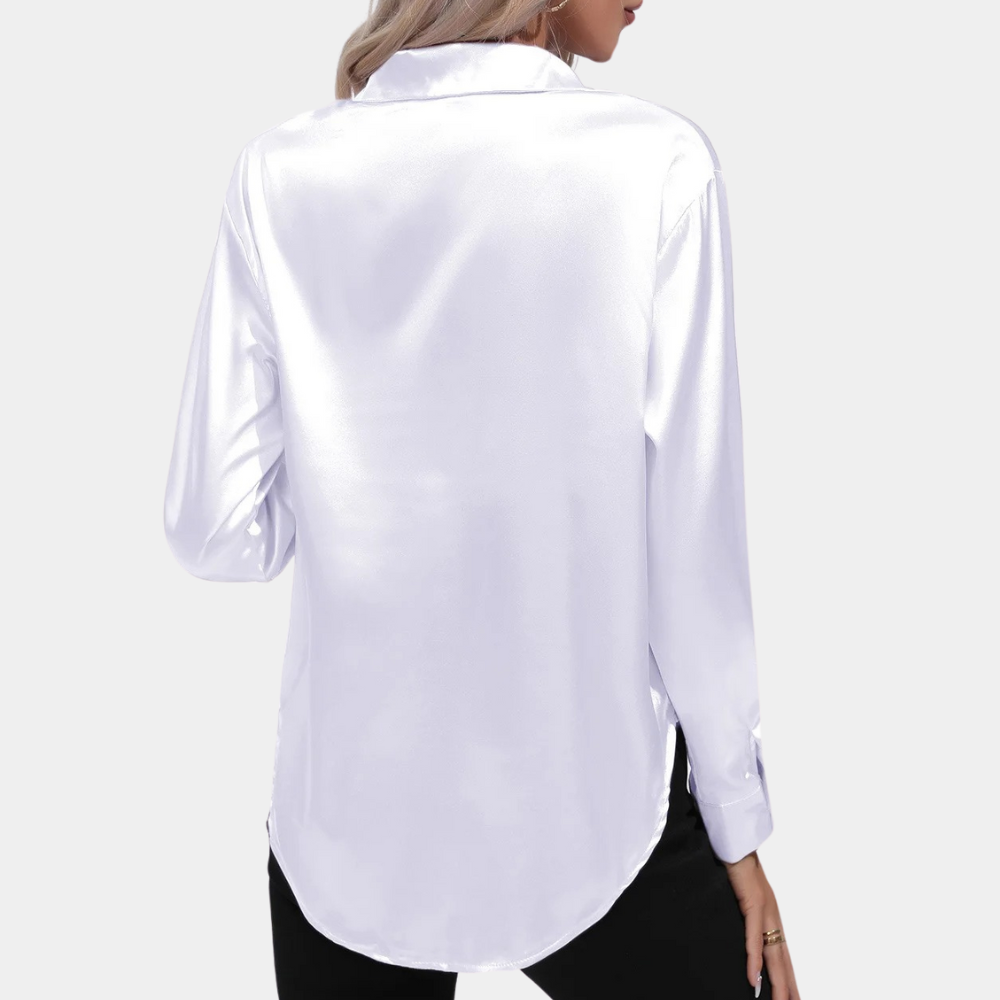 Shiny loose-fitting blouse for women