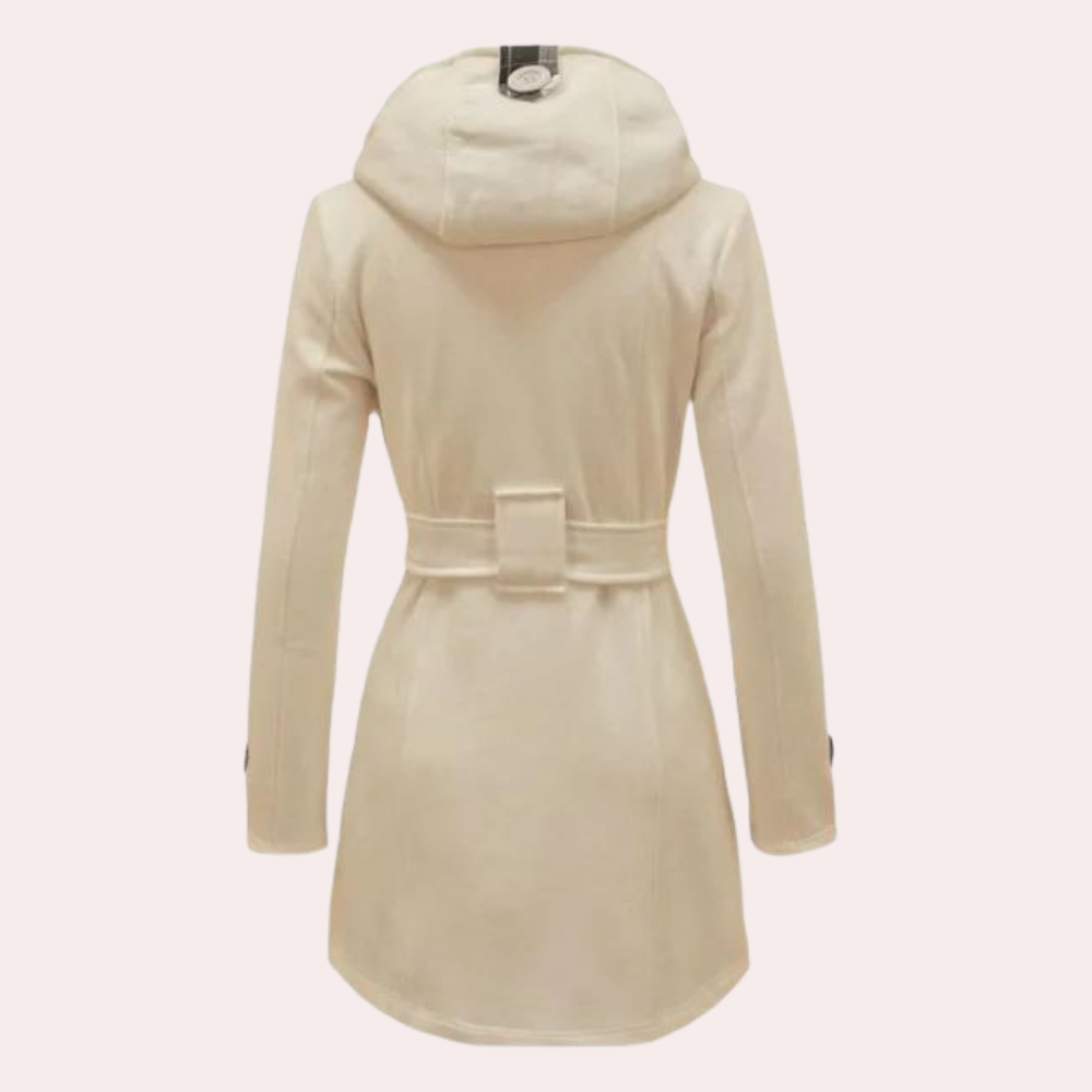 Women's checkered hooded coat