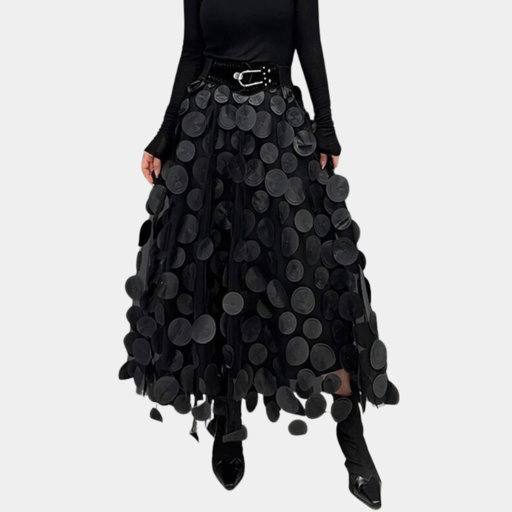 Women's high-waist polka dot gauze skirt