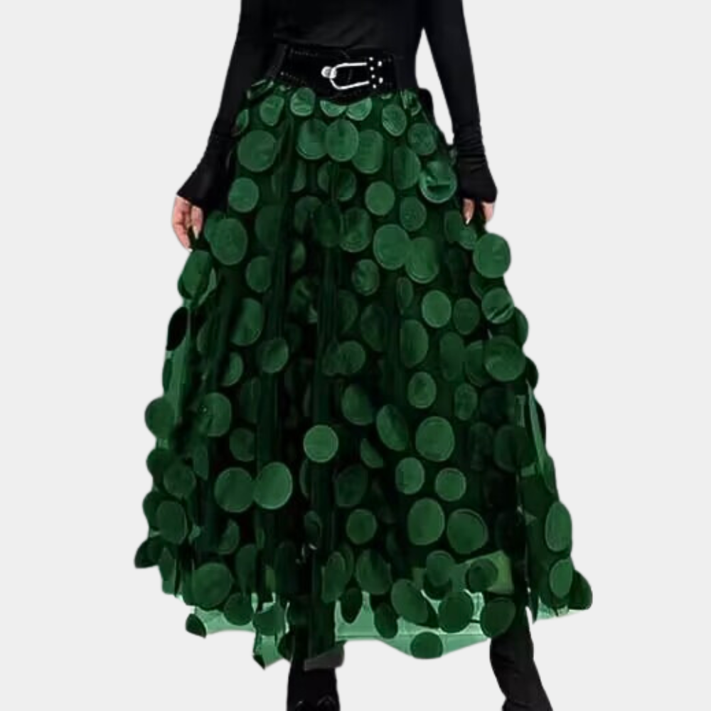 Women's high-waist polka dot gauze skirt