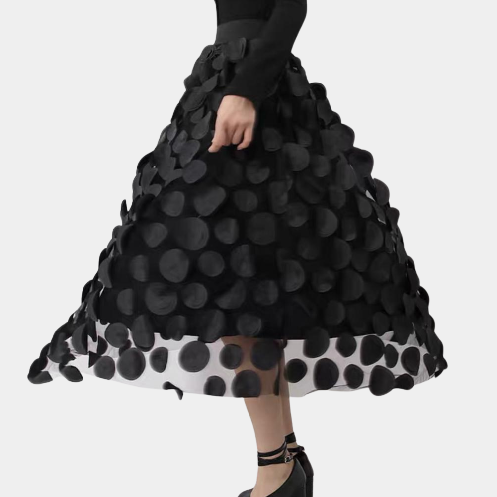 Women's high-waist polka dot gauze skirt