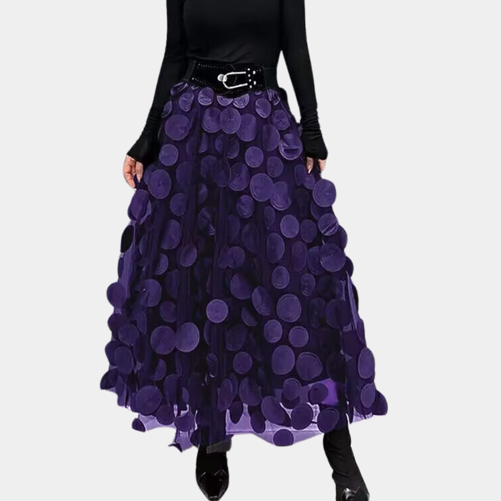 Women's high-waist polka dot gauze skirt