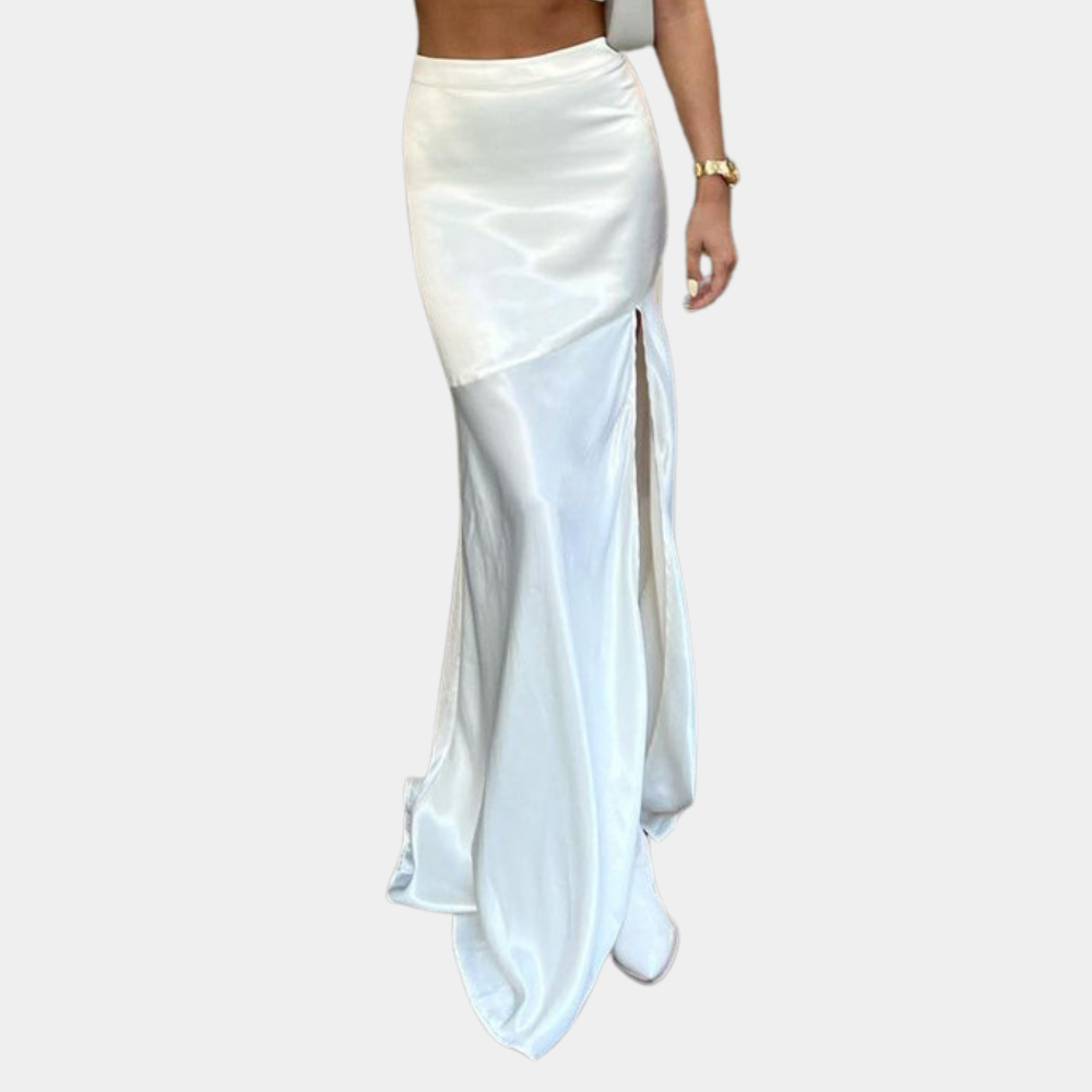 High waist fishtail skirt with slit for women