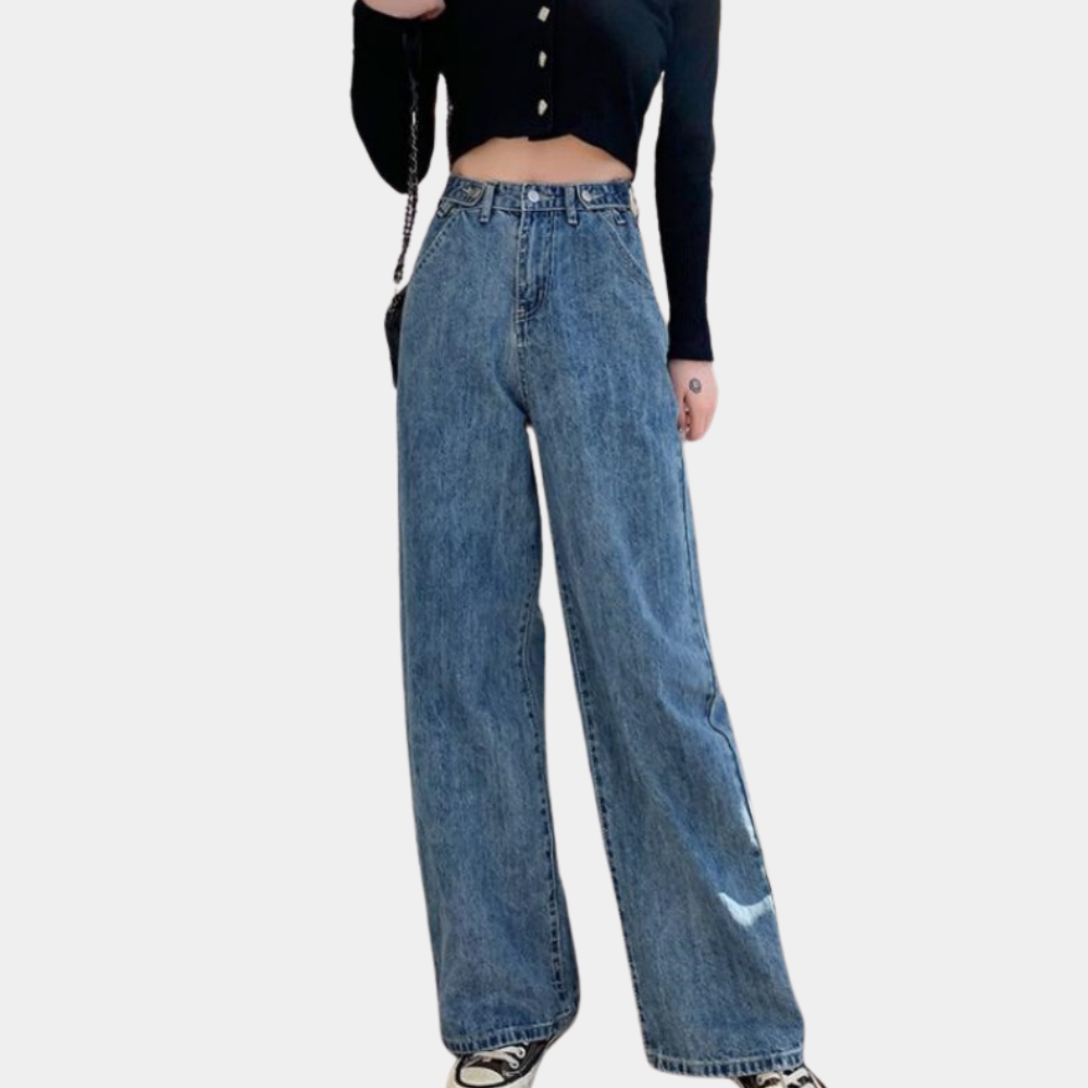 Women's high waist wide-leg jeans