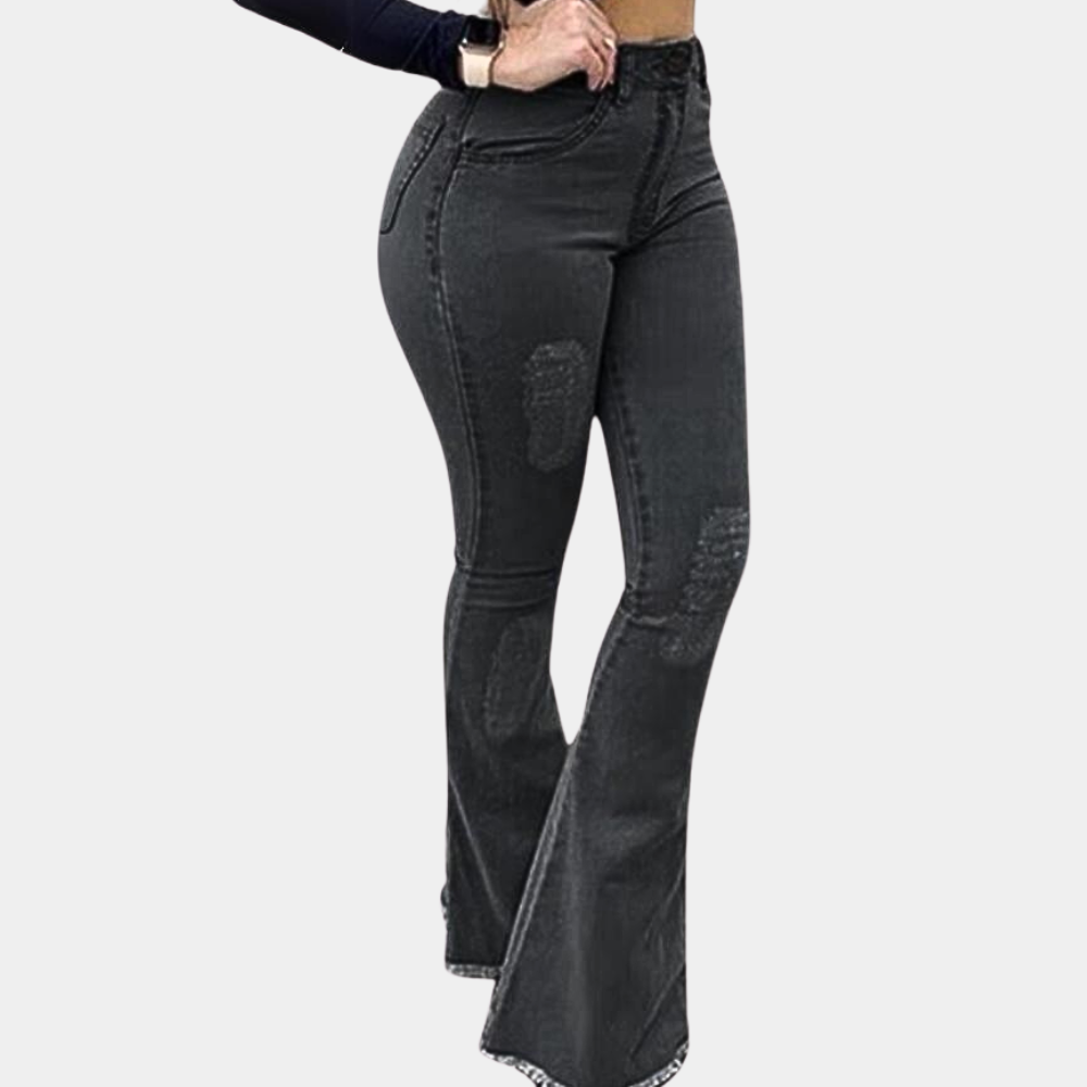 Women's slim high waist flared jeans