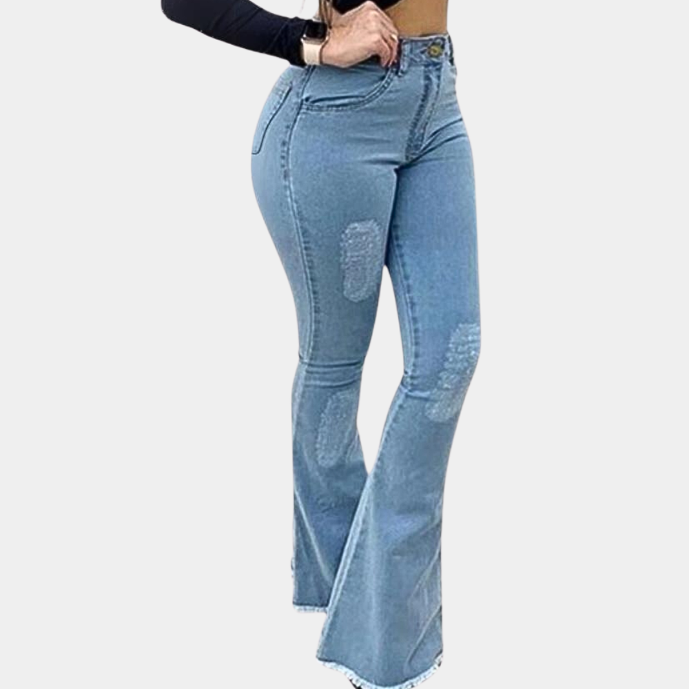 Women's slim high waist flared jeans