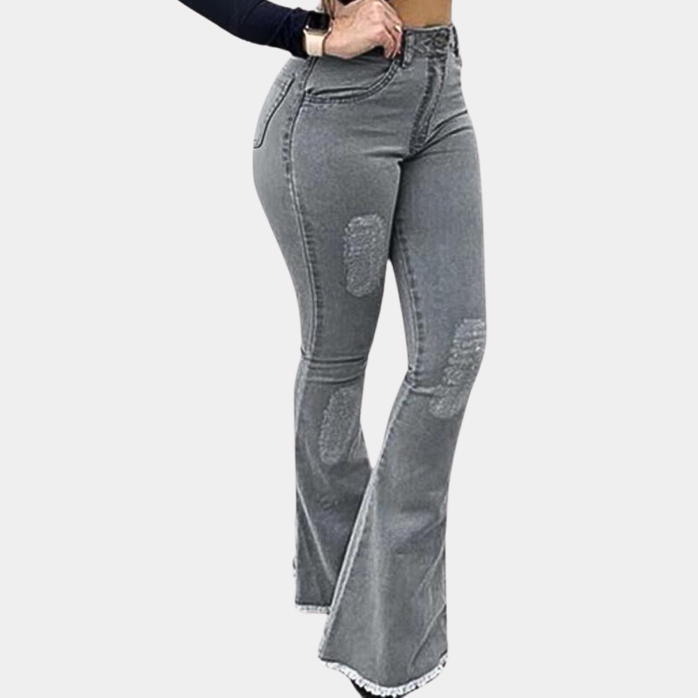 Women's slim high waist flared jeans