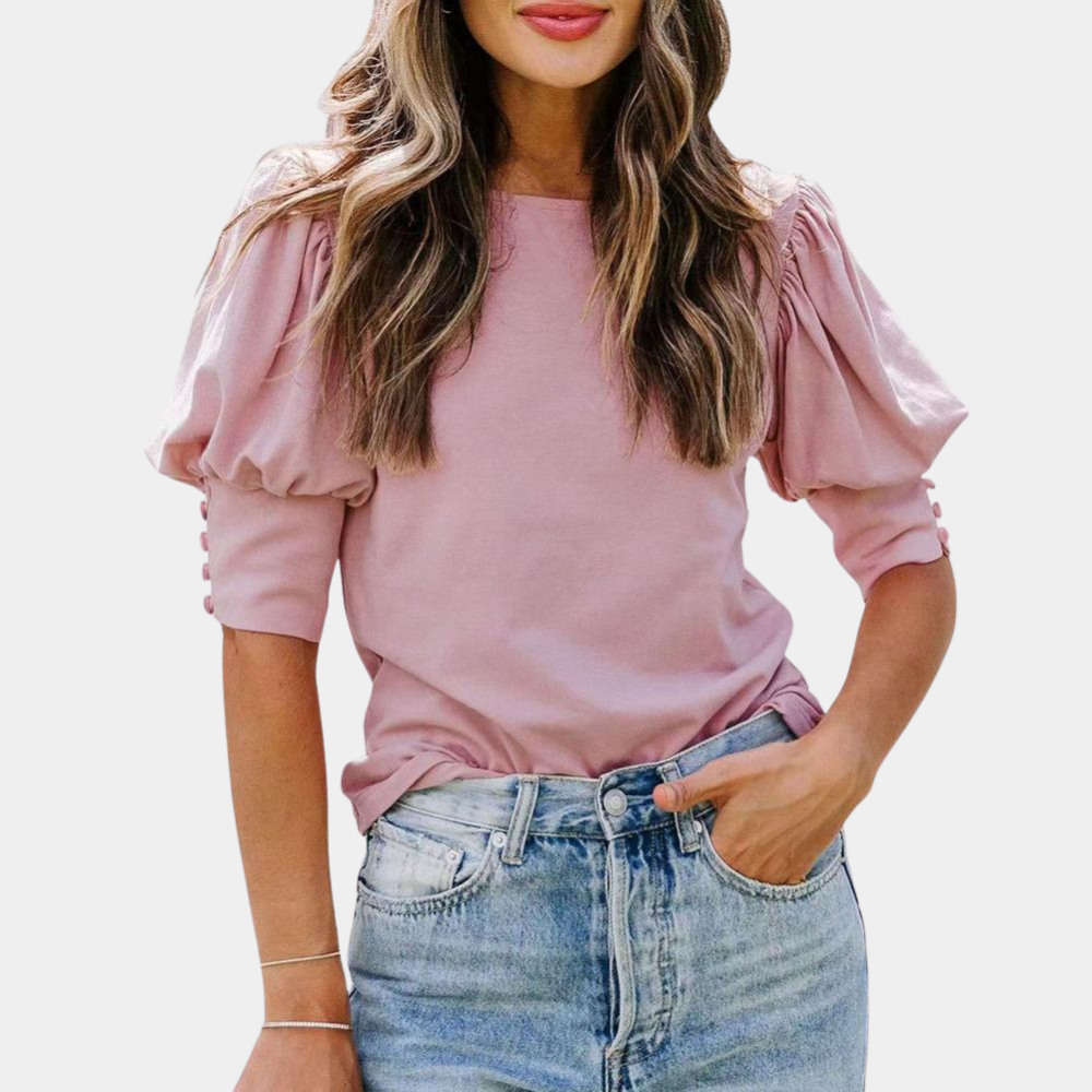 Puff Sleeve Relaxed Fit Classic Blouse