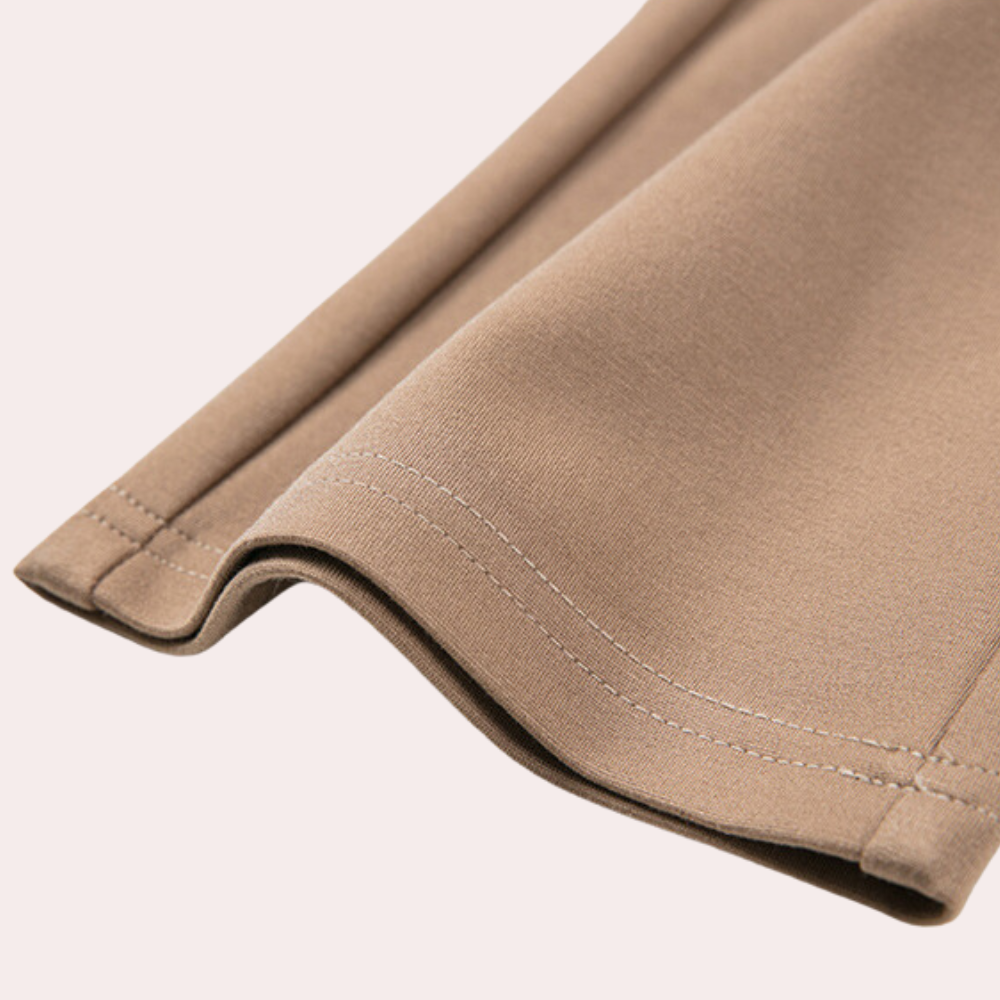 Women's casual flared trousers with elastic waist and high elasticity