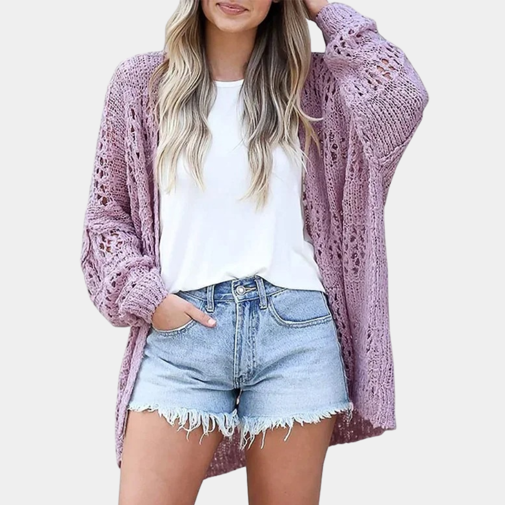 Women's knitted cardigan with pattern sweaters