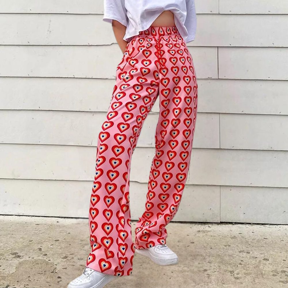 Women's tie-dye wide leg trousers