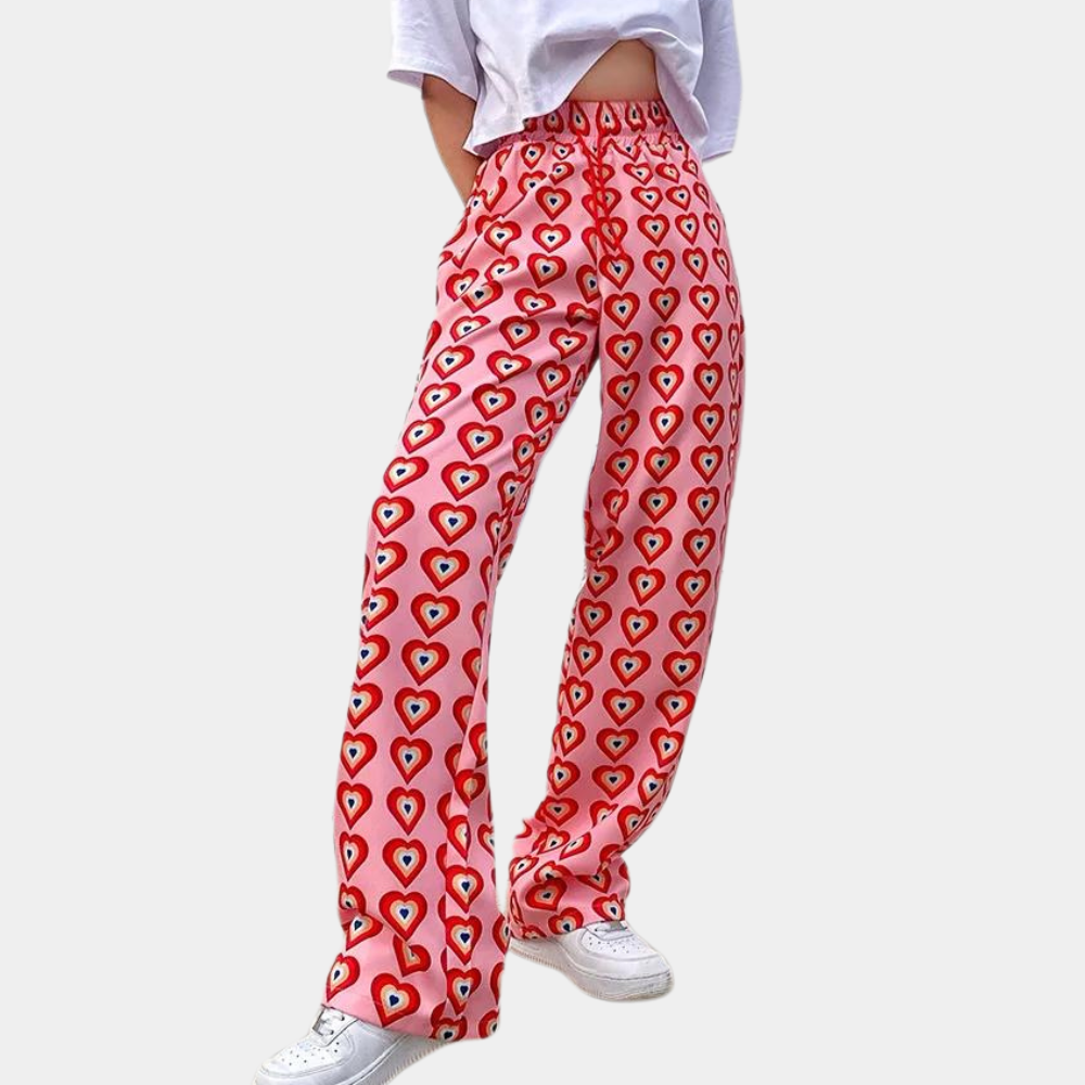 Women's tie-dye wide leg trousers